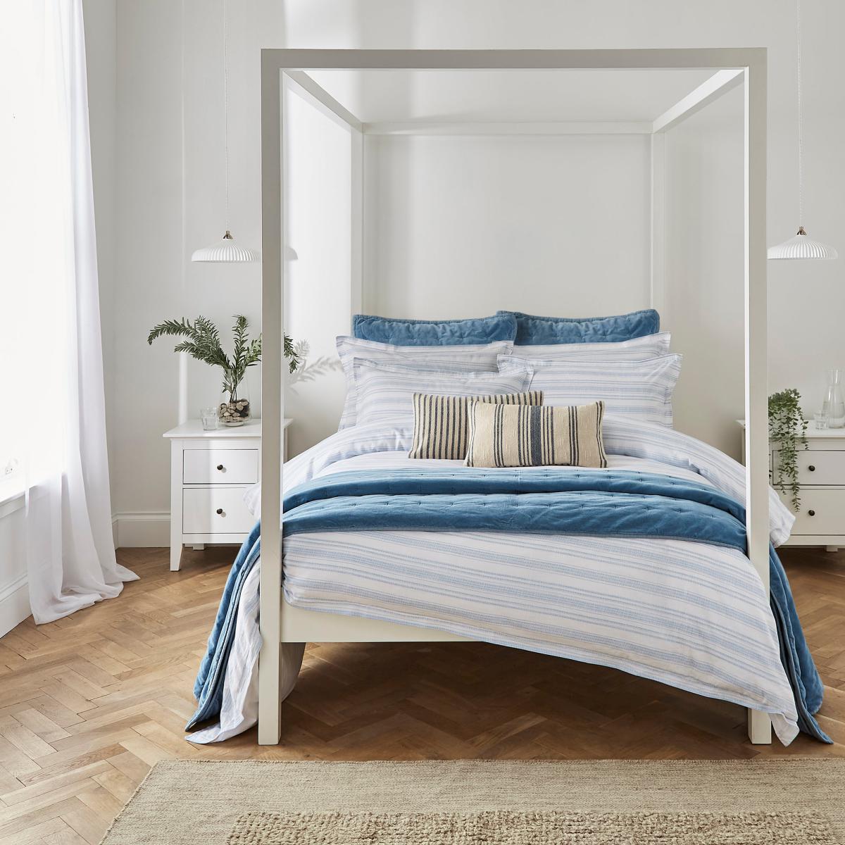Dorma Holkham 100% Cotton Duvet Cover and Pillowcase Set Blue – image 5