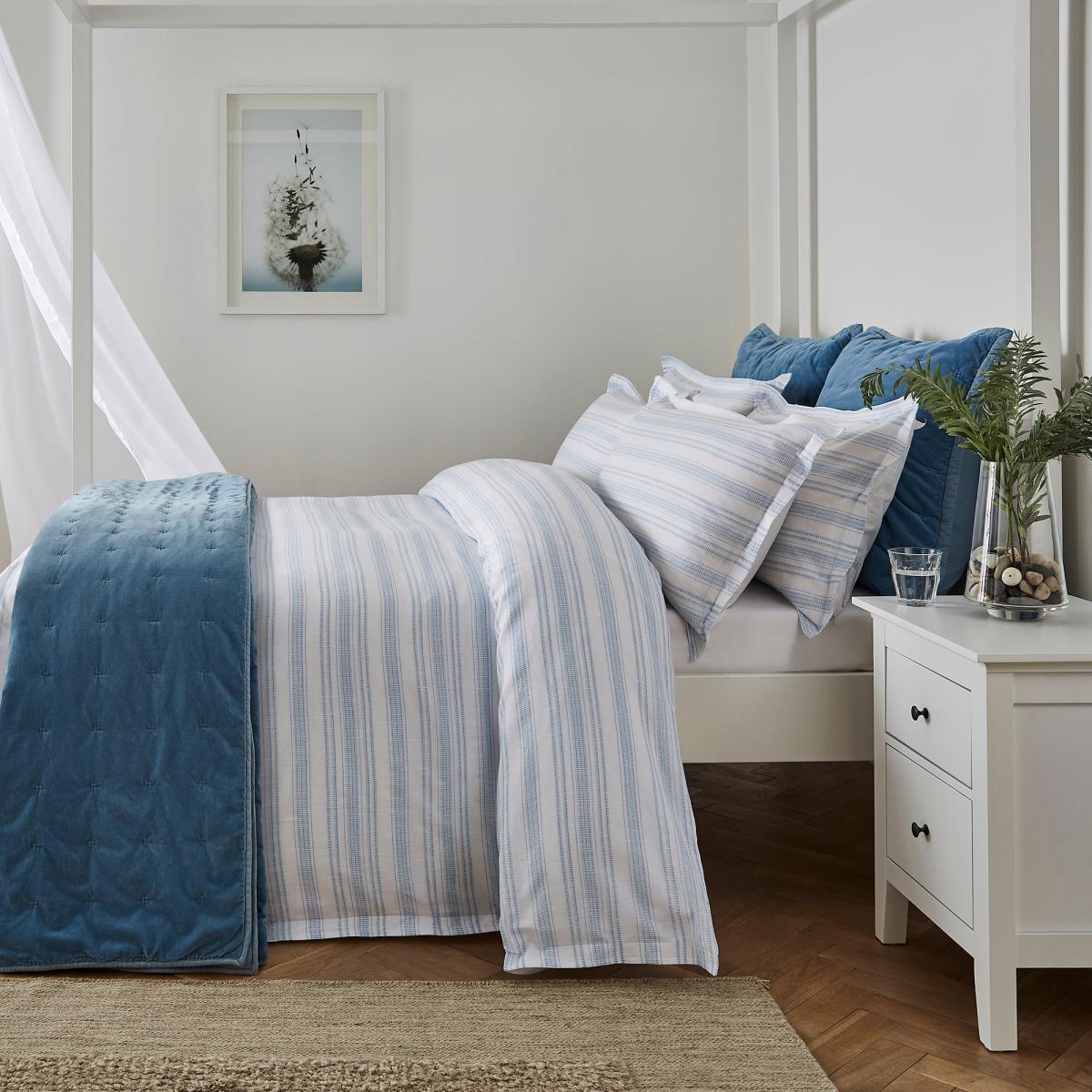 Dorma Holkham 100% Cotton Duvet Cover and Pillowcase Set Blue – image 7