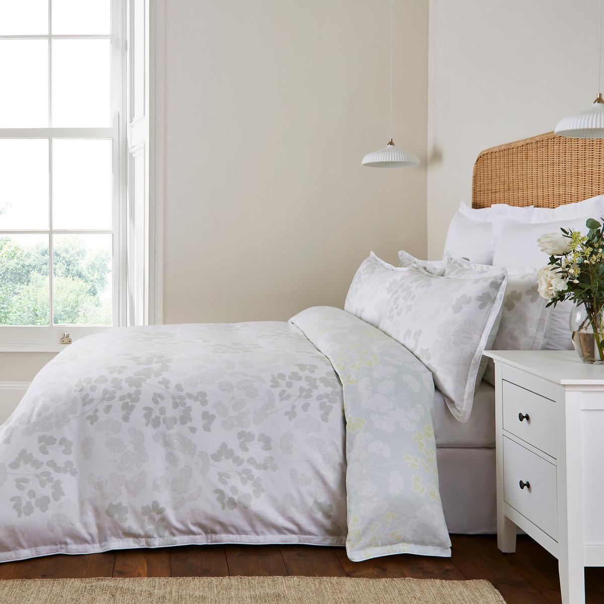 Dorma Daylesford Green 100% Cotton Duvet Cover and Pillowcase Set Green – image 3