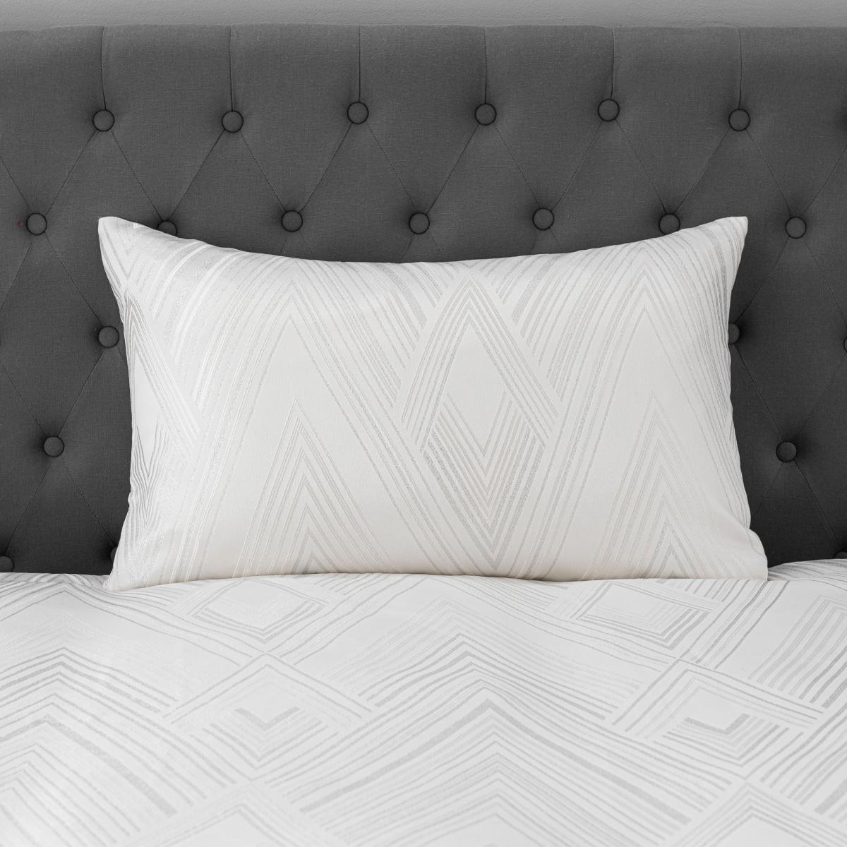 Astaire Silver Jacquard Duvet Cover and Pillowcase Set Silver – image 4
