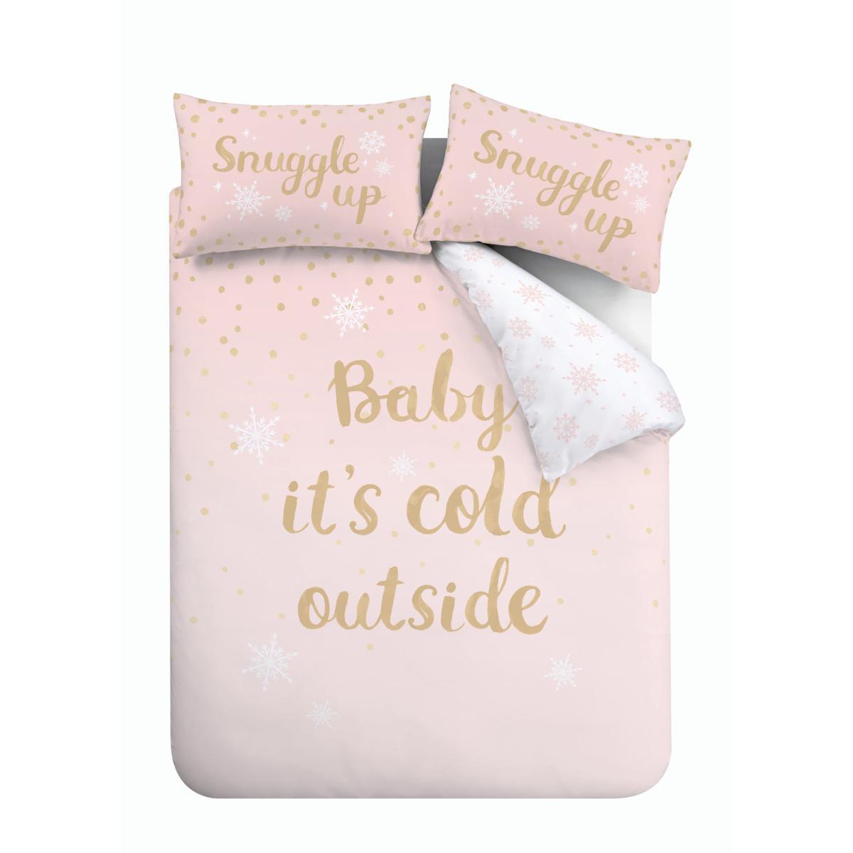 Catherine Lansfield Baby It's Cold Outside Pink Duvet Cover and Pillowcase Set Pink – image 5