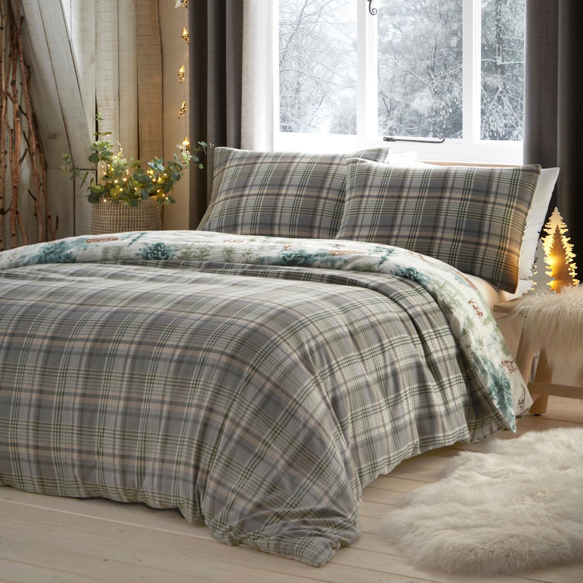 Snow Scene Duvet Cover Set MultiColoured – image 4
