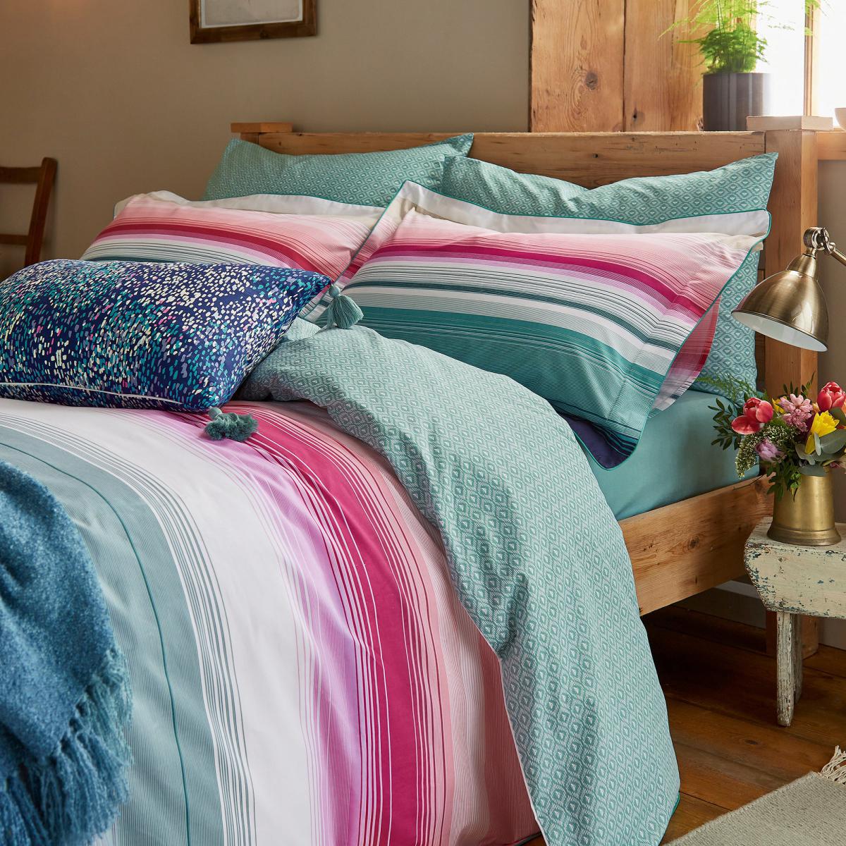 Joules Cotswold Stripe 100% Cotton Percale Duvet Cover Set MultiColoured – image 2