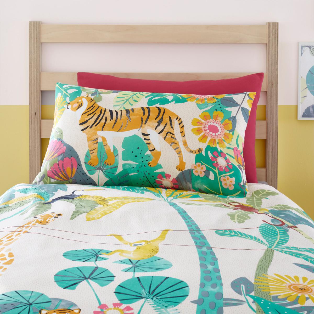 Equatorial Reversible 100% Cotton Duvet Cover and Pillowcase Set Dark Green – image 3