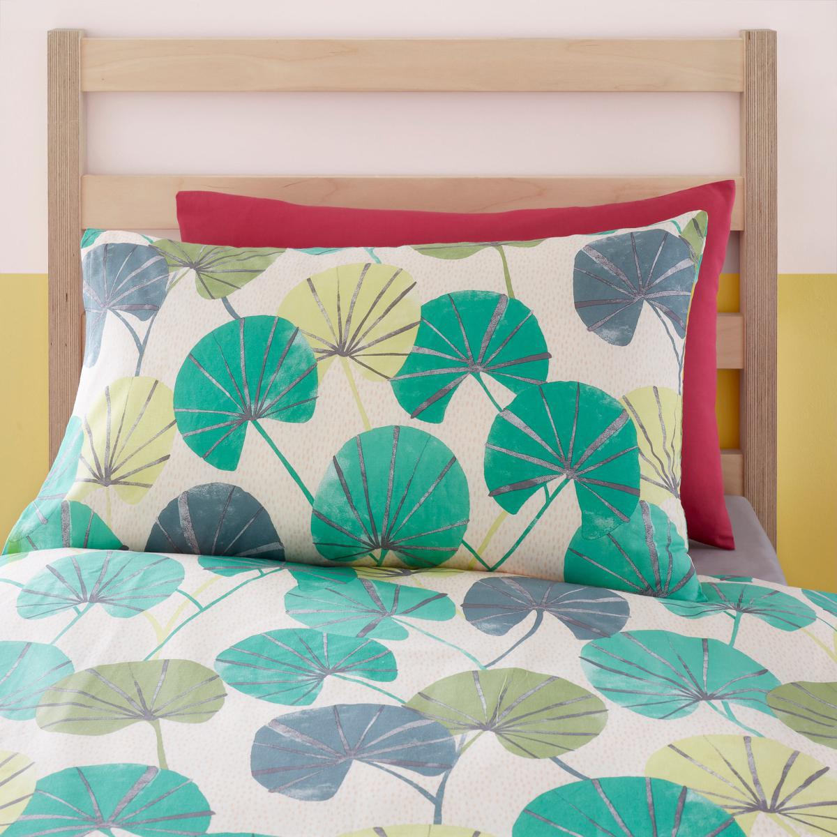 Equatorial Reversible 100% Cotton Duvet Cover and Pillowcase Set Dark Green – image 4