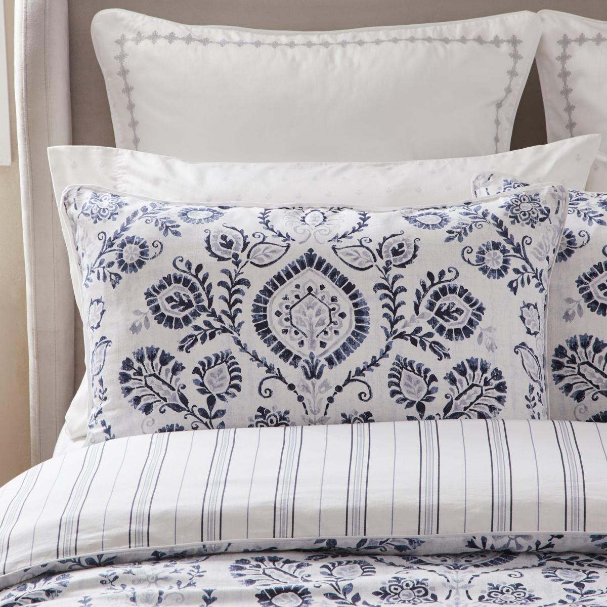 Dorma Harlyn Navy Organic Cotton Duvet Cover and Pillowcase Set Blue, White and Black – image 3