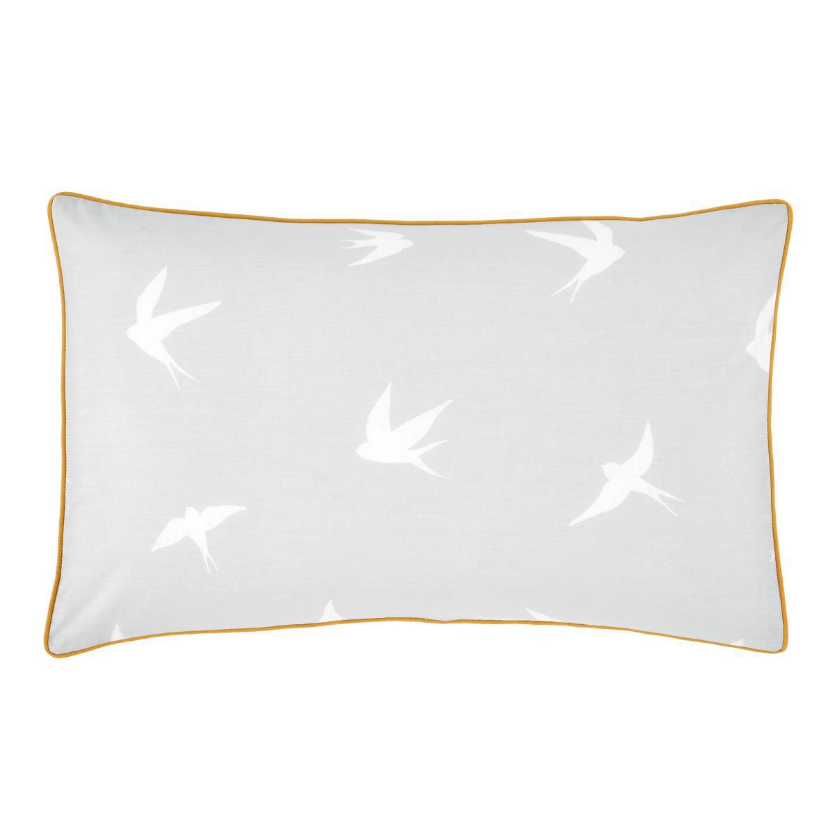 Coastal Birds Grey and Ochre Reversible Duvet Cover and Pillowcase Set Light Grey – image 7