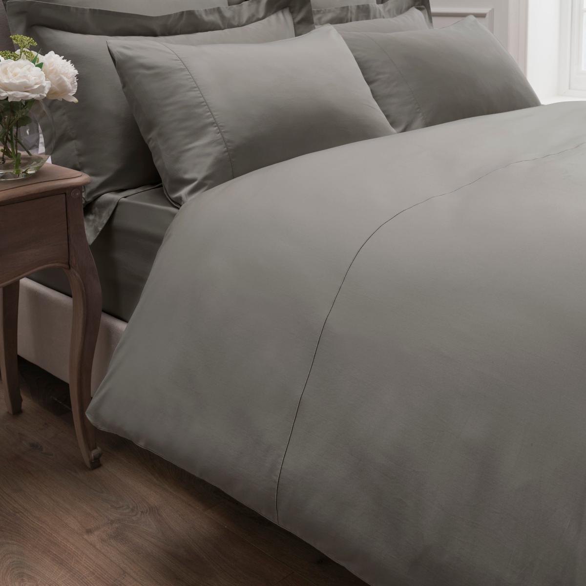 Dorma 300 Thread Count 100% Cotton Sateen Plain Mink Duvet Cover Mink – image 2