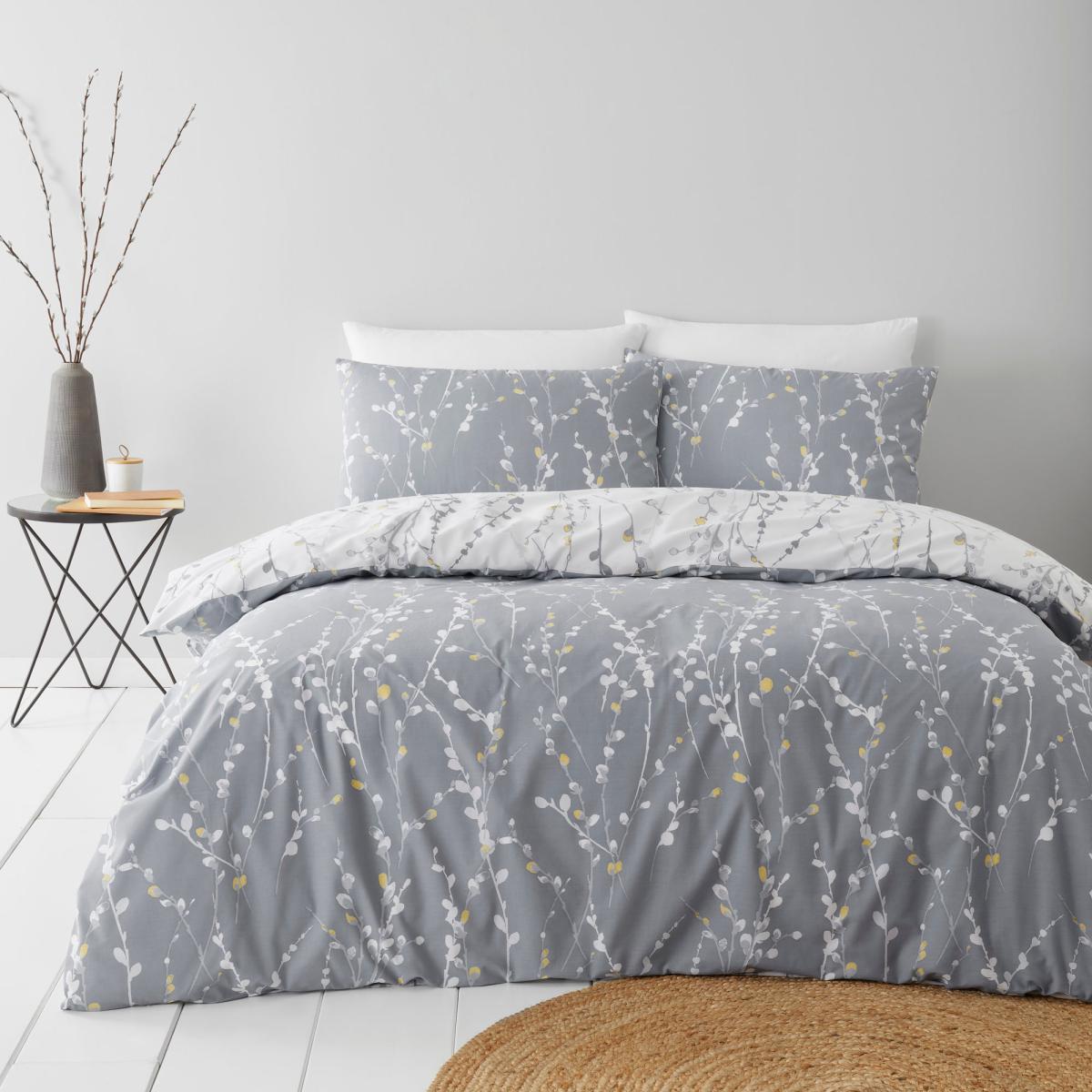 Belle Charcoal Duvet Cover and Pillowcase Set Charcoal (Grey) – image 2