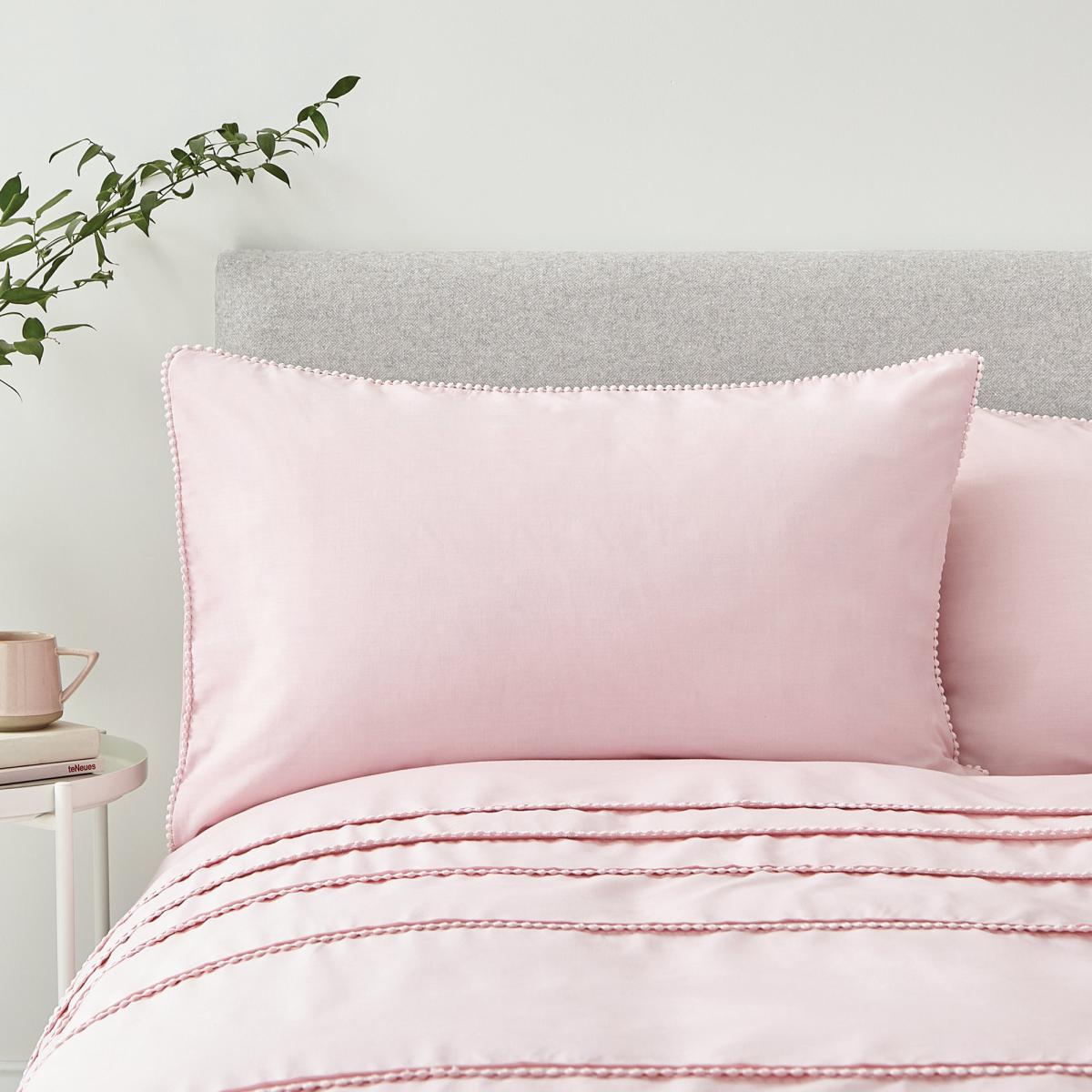 Edie Pink Pom Pom Duvet Cover and Pillowcase Set Blush – image 3
