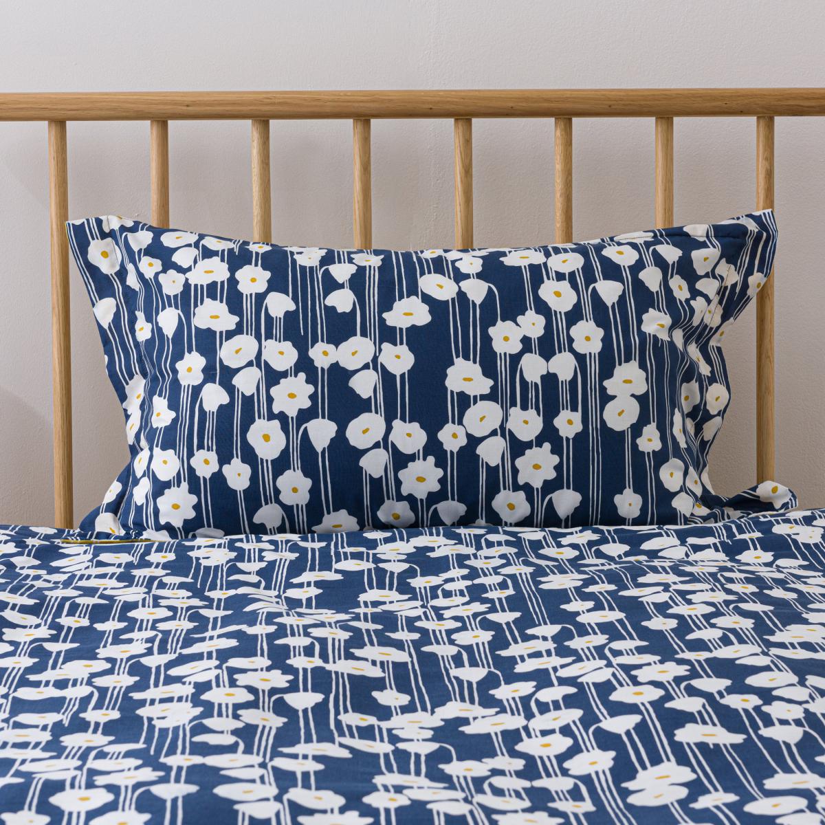 Elements Margo Navy Duvet Cover and Pillowcase Set Navy, White and Yellow – image 9
