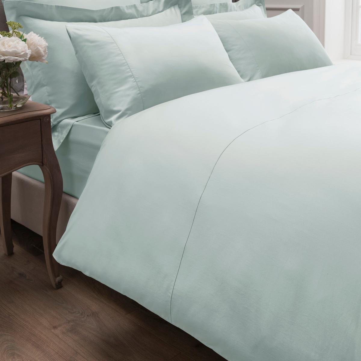 Dorma 300 Thread Count 100% Cotton Sateen Plain Seafoam Duvet Cover Seafoam – image 2