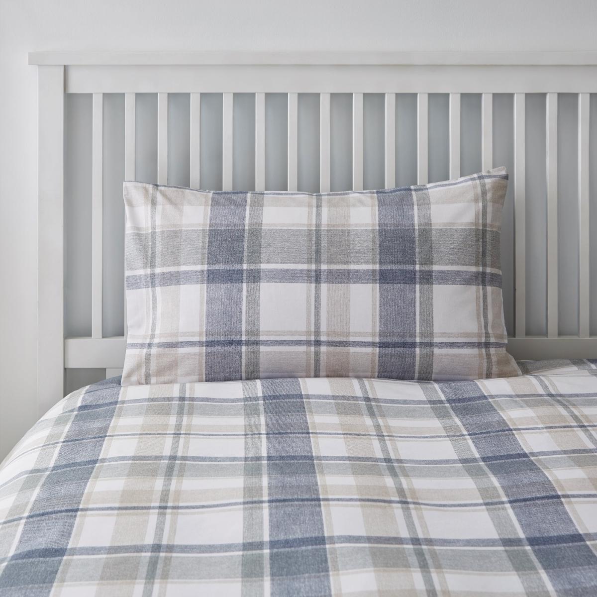 Harrison Blue Reversible Duvet Cover and Pillowcase Set Blue – image 5