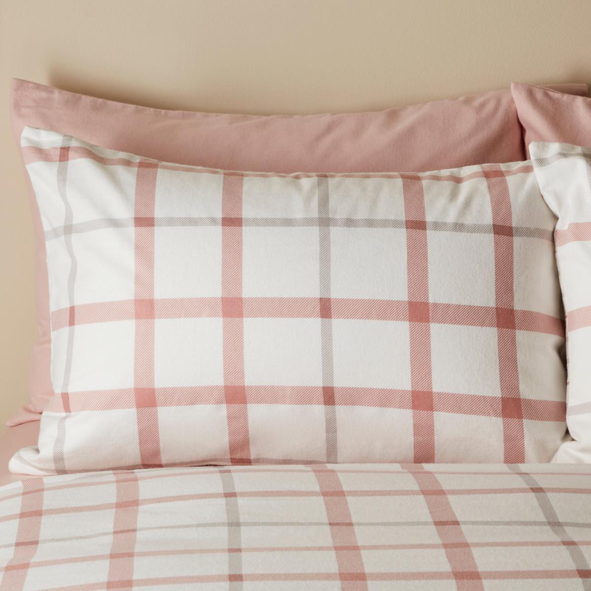 Elouise Pink Brushed Cotton Duvet Cover and Pillowcase Set Pink – image 3