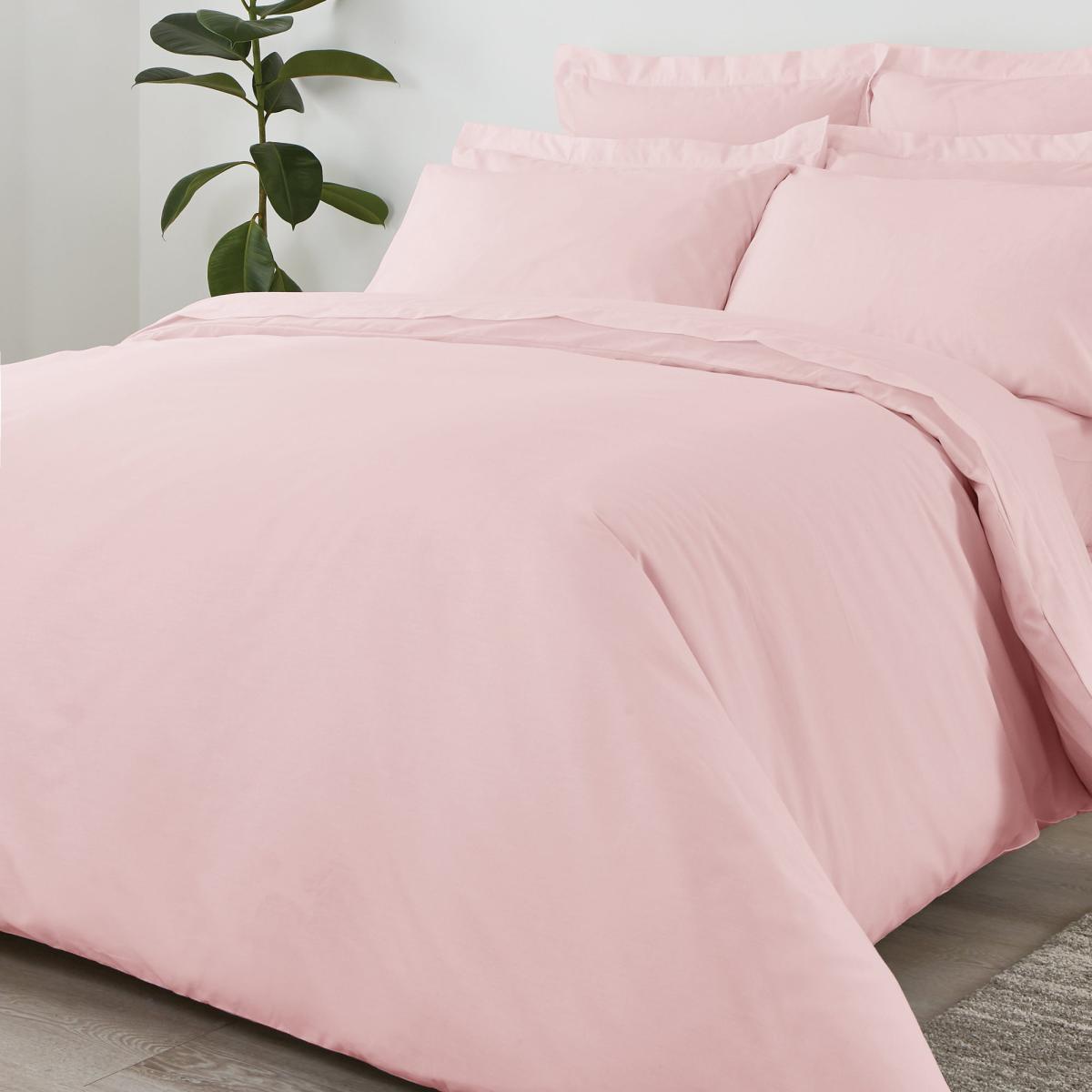Non Iron Plain Dye Dusky Pink Duvet Cover Dusty Pink – image 3