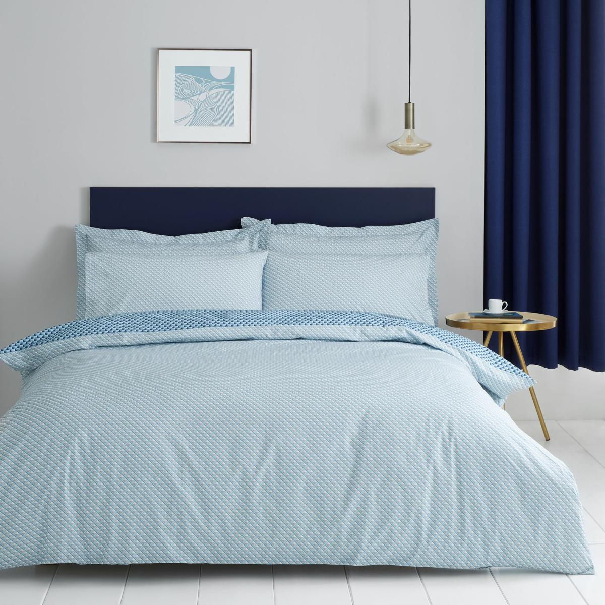 Miami Blue Reversible Duvet Cover and Pillowcase Set Blue – image 2