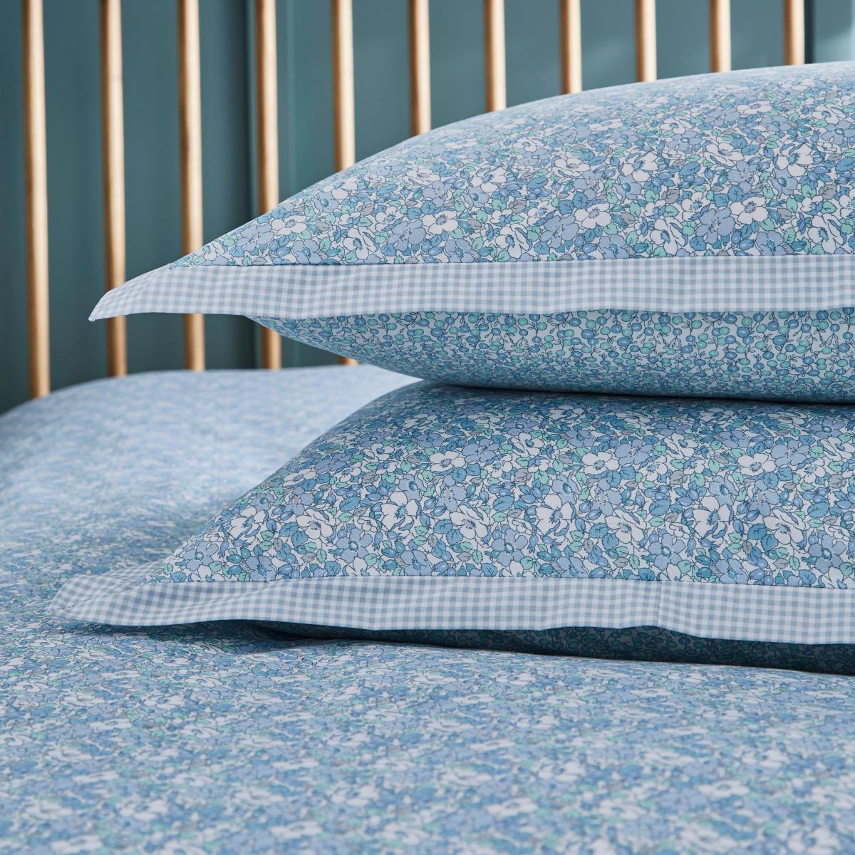 Dorma Decades Nancy Rose Duvet Cover and Pillowcase Set Blue – image 4