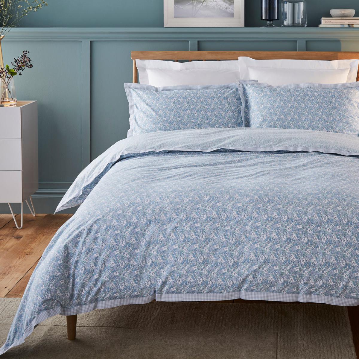 Dorma Decades Nancy Rose Duvet Cover and Pillowcase Set Blue – image 6