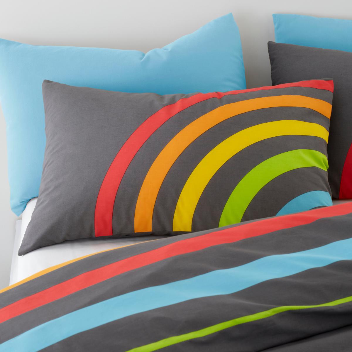 Elements Rainbow 100% Cotton Duvet Cover and Pillowcase Set Grey – image 3