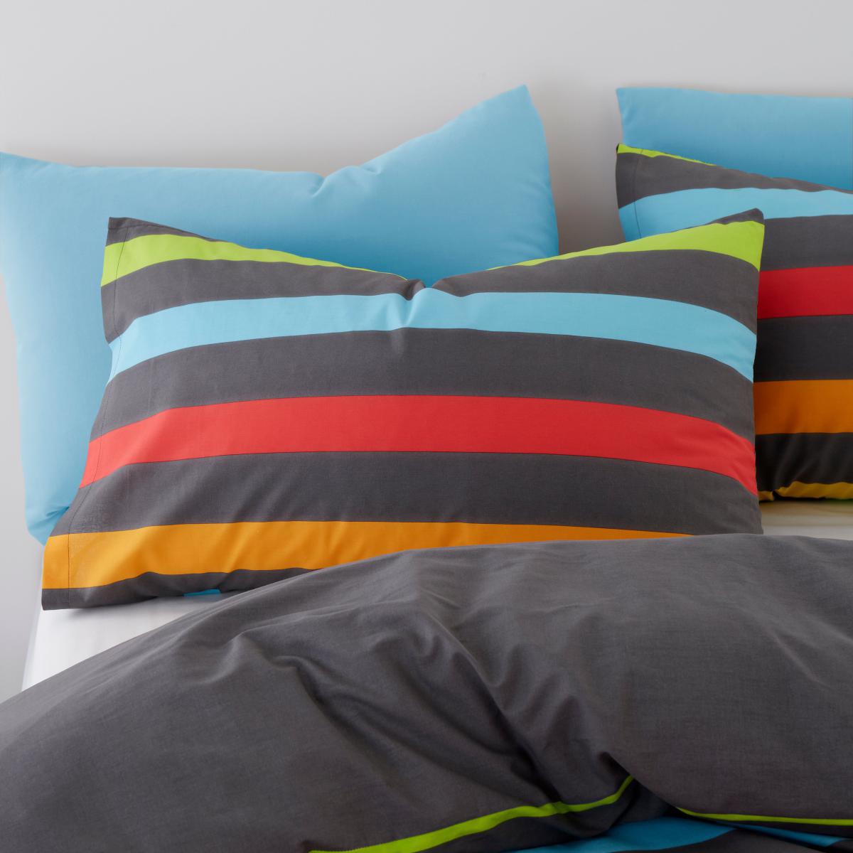 Elements Rainbow 100% Cotton Duvet Cover and Pillowcase Set Grey – image 4