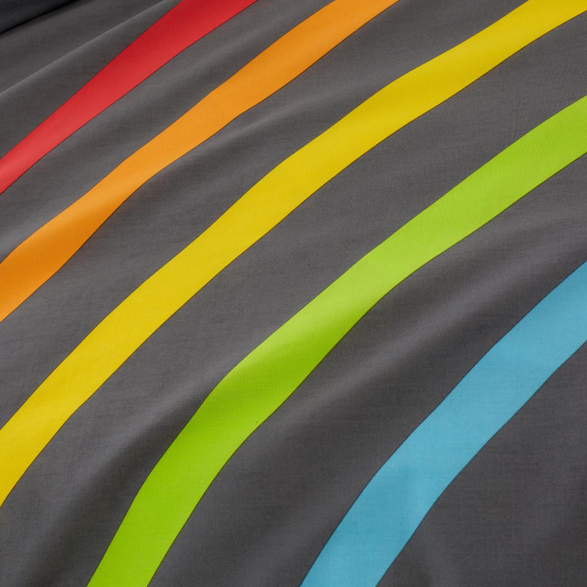 Elements Rainbow 100% Cotton Duvet Cover and Pillowcase Set Grey – image 5
