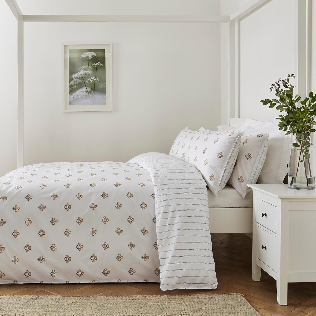 Dorma Weybourne 100% Cotton Duvet Cover and Pillowcase Set Blue – image 3