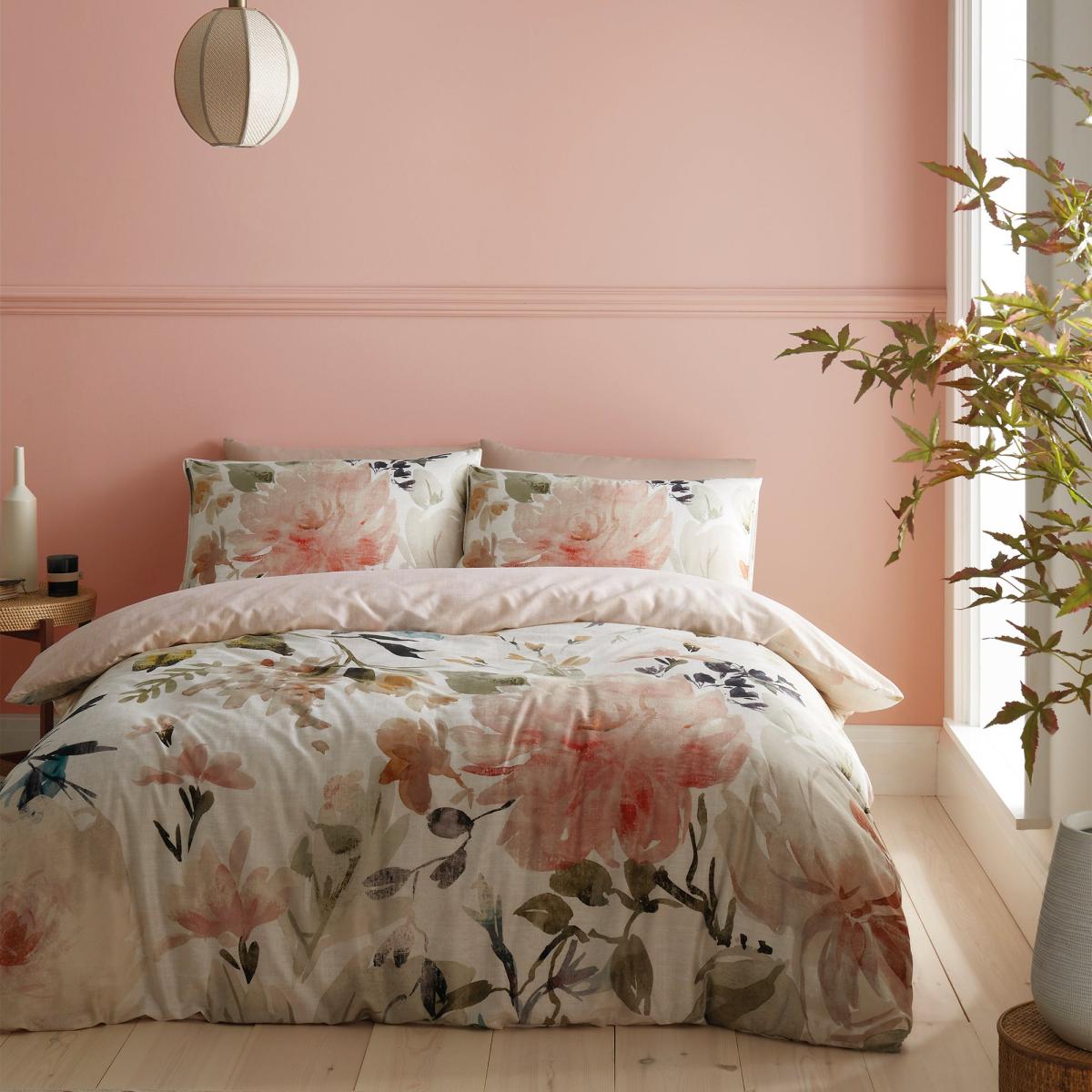 Bianca Oriana Floral Duvet Cover and Pillowcase Set Blush – image 1