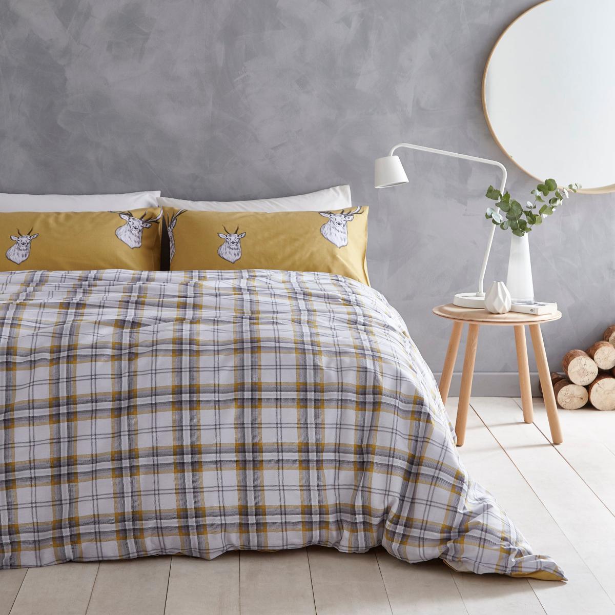Catherine Lansfield Stag Ochre Duvet Cover and Pillowcase Set Yellow – image 5