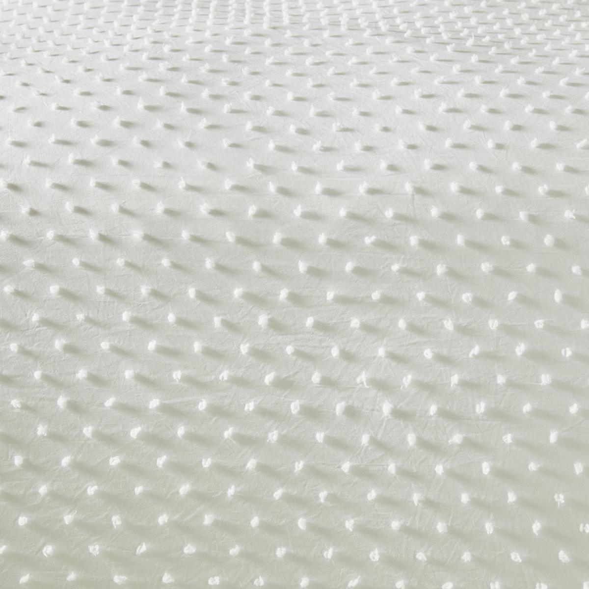 Kenza Clipped Dot Jacquard White Duvet Cover and Pillowcase Set White – image 3