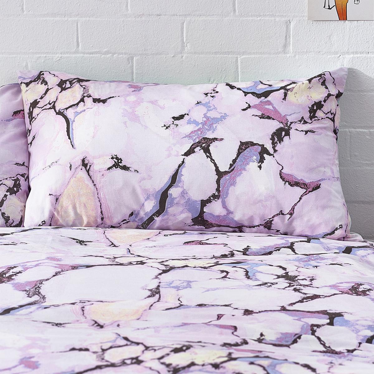 Style Lab Marble Duvet Cover and Pillowcase Set Pastel (Multi Coloured) – image 4