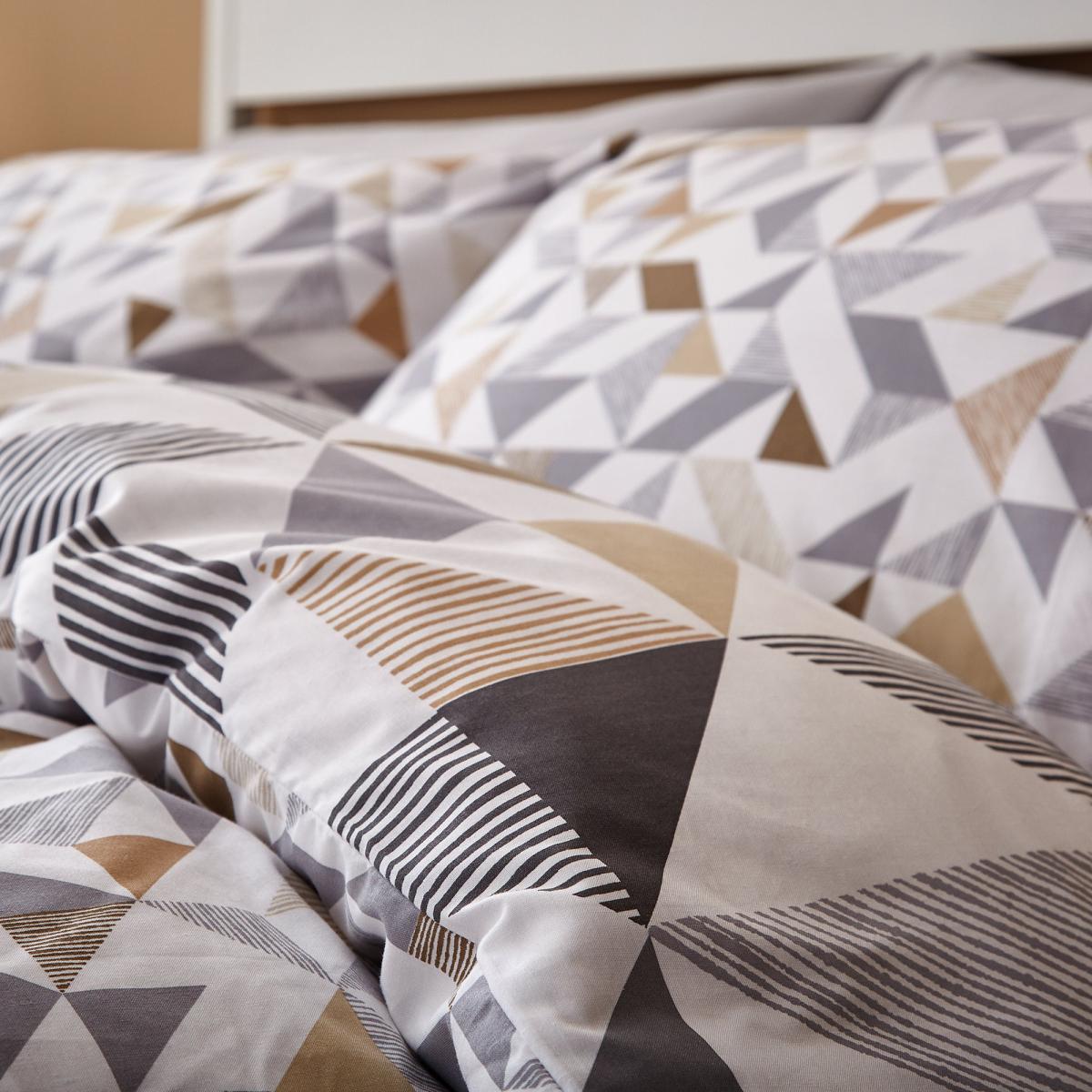 Elements Bako Reversible Geometric Natural Duvet Cover and Pillowcase Set Natural – image 5