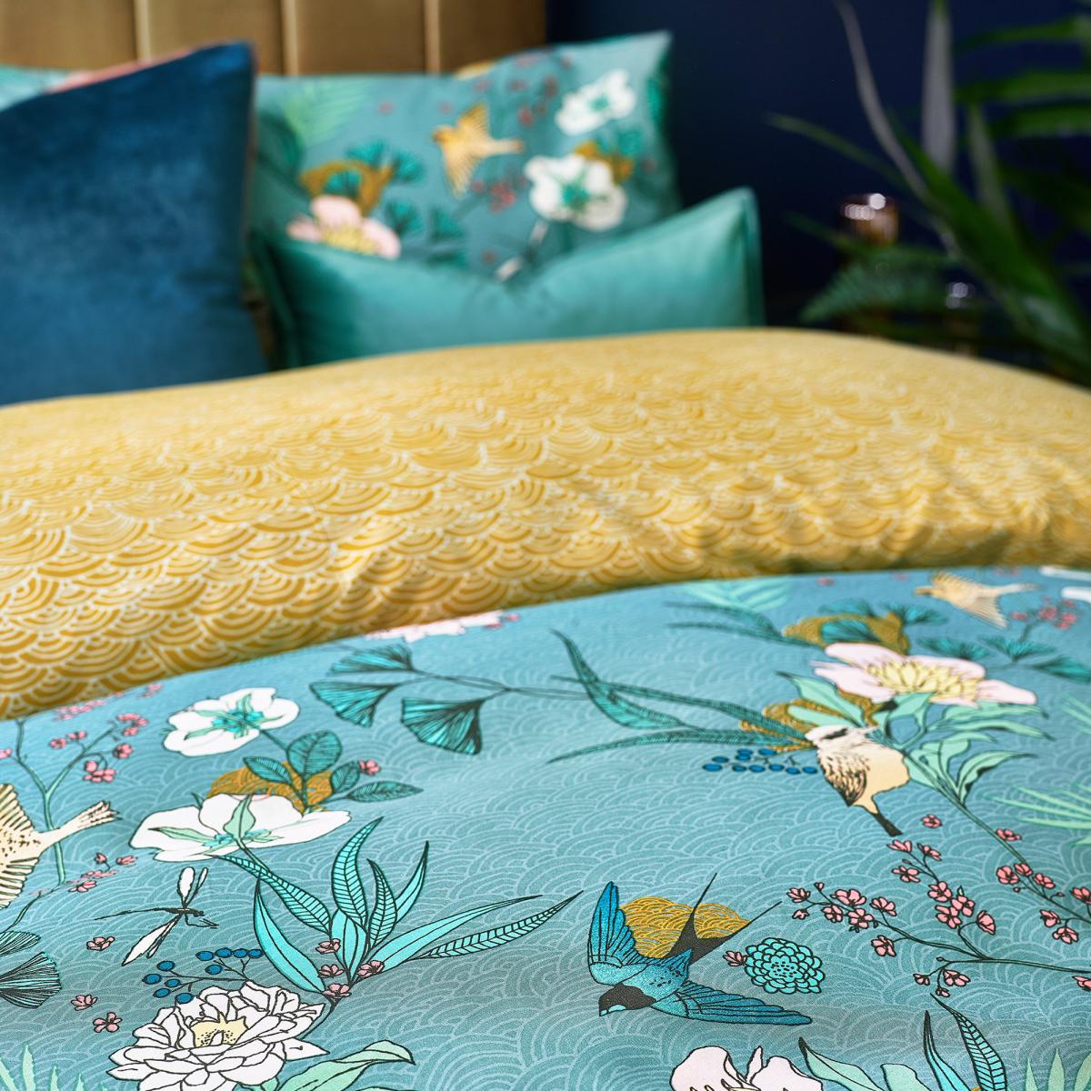 Furn. Kasumi Duvet Cover and Pillowcase Set Blue – image 3
