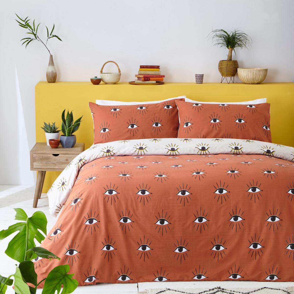 Furn. Theia Clay Pink Duvet Cover and Pillowcase Set Pink – image 2