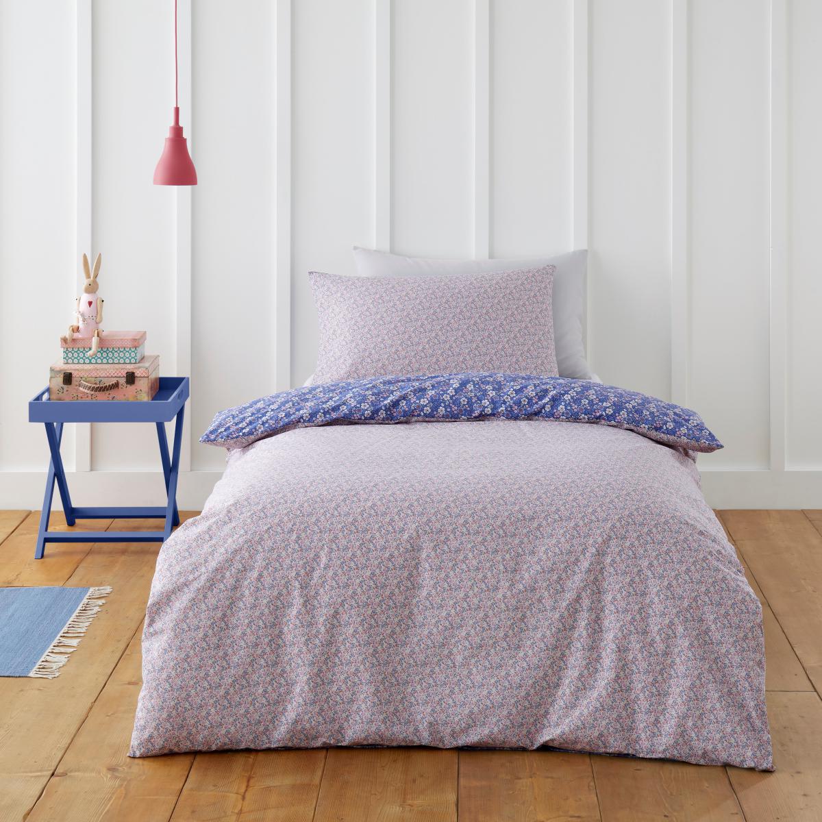 Bessie Ditsy Floral Navy 100% Cotton Reversible Duvet Cover and Pillowcase Set Navy (Blue) – image 3
