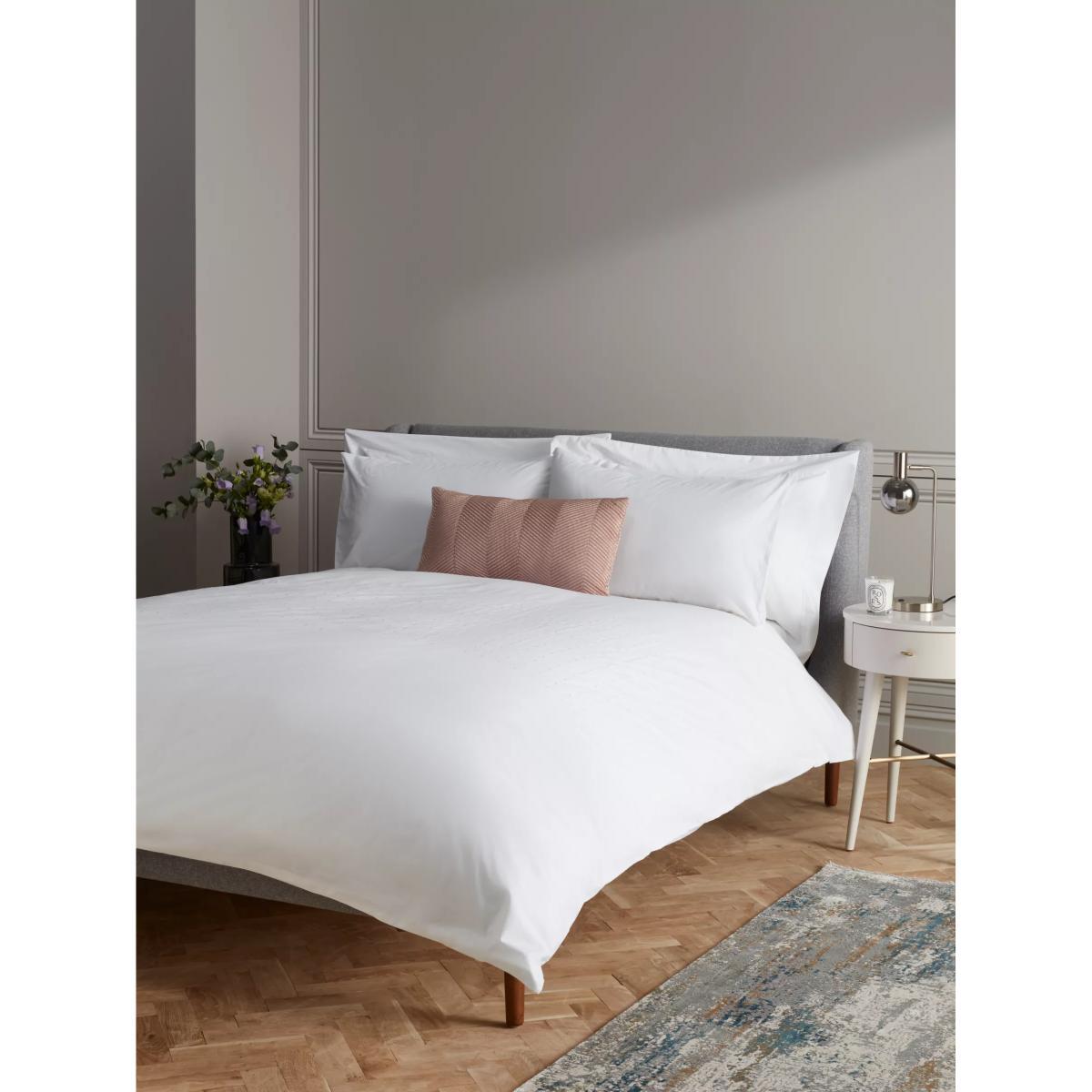 John Lewis & Partners Dot Embroidery Duvet Cover Set, White – image 1