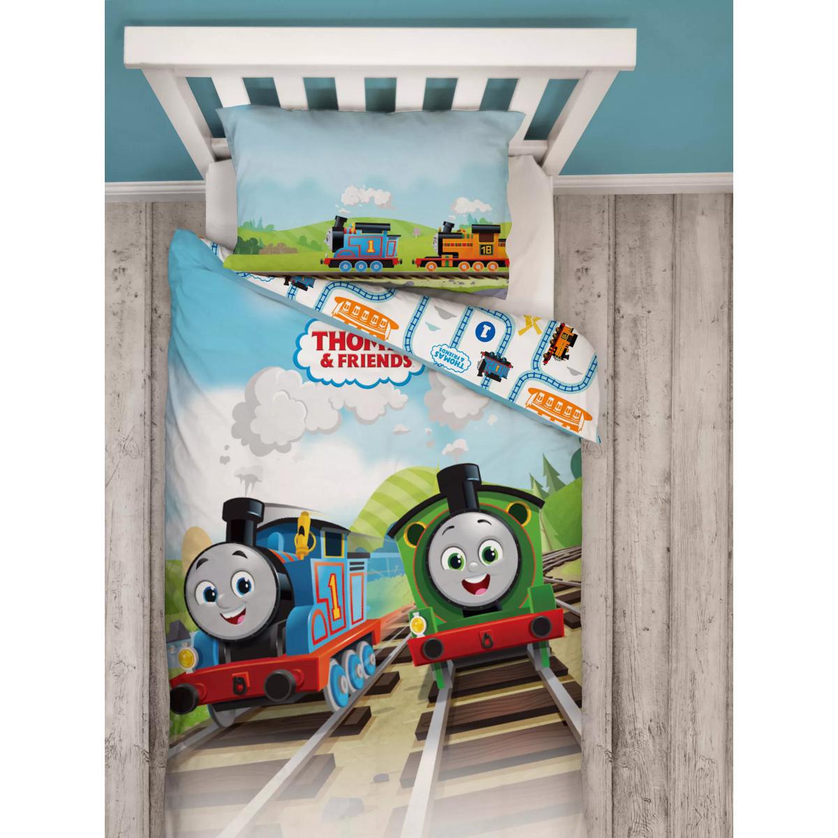 Thomas & Friends Reversible Duvet Cover and Pillowcase Set, Single, Multi – image 3