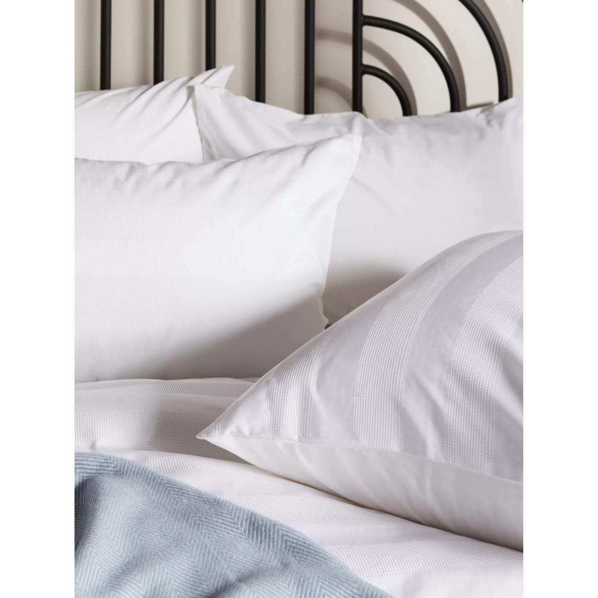 John Lewis & Partners Waffle Stripe Duvet Cover and Pillowcase Set, White – image 2