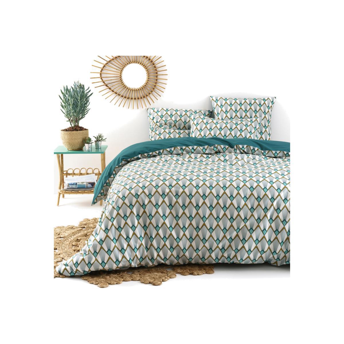Elisa Art Deco Cotton Percale Duvet Cover – image 1