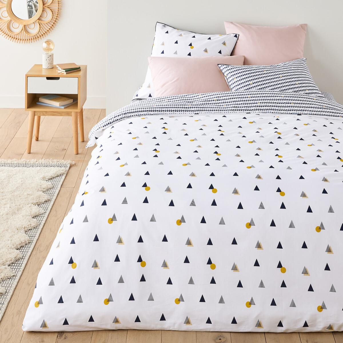 Digna Geometric Reversible Duvet Cover in Cotton Percale – image 1