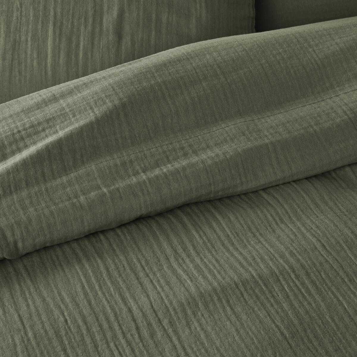 Snow Plain Cotton Muslin Duvet Cover – image 2