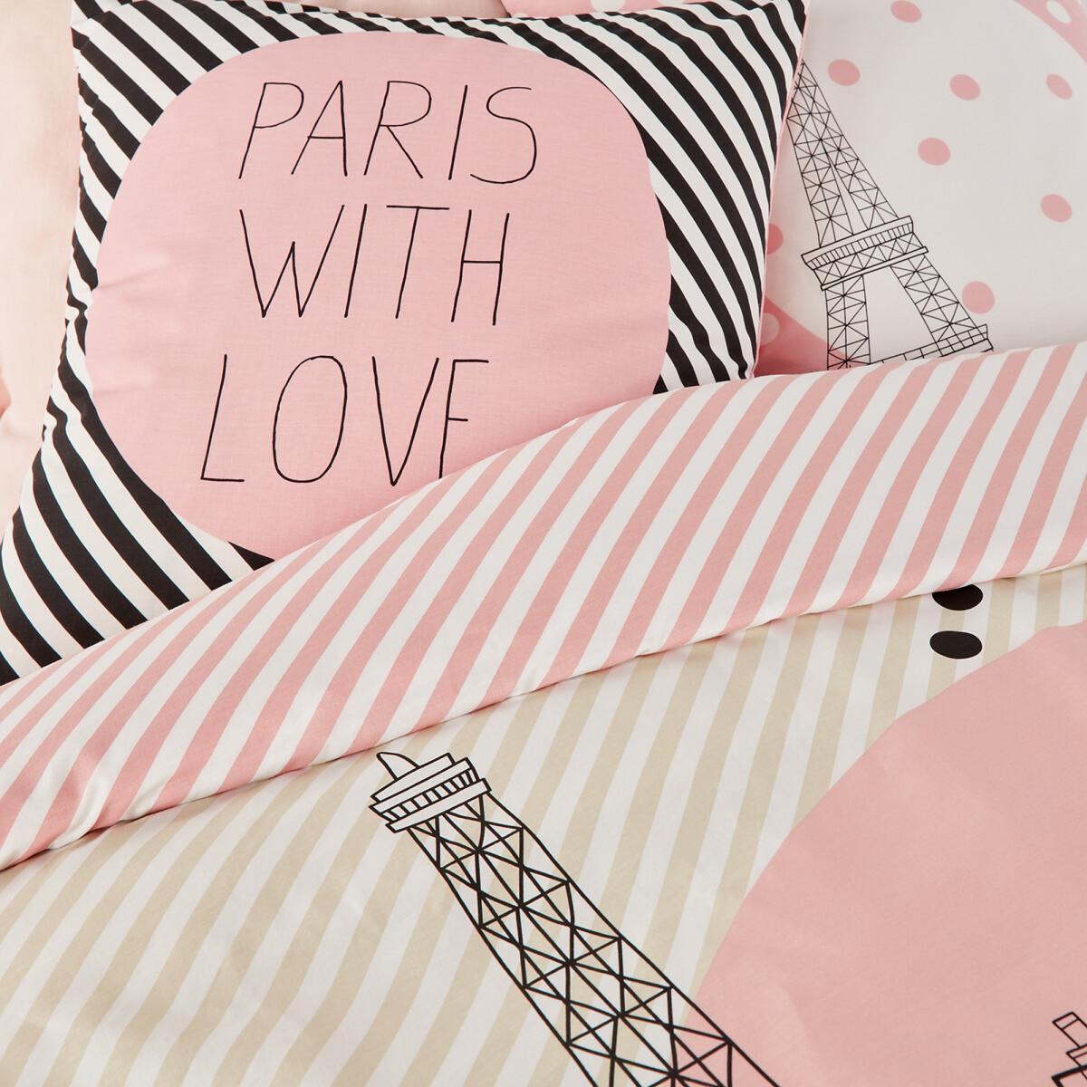 Paris For Ever Cotton Duvet Cover with Eiffel Tower Print – image 2