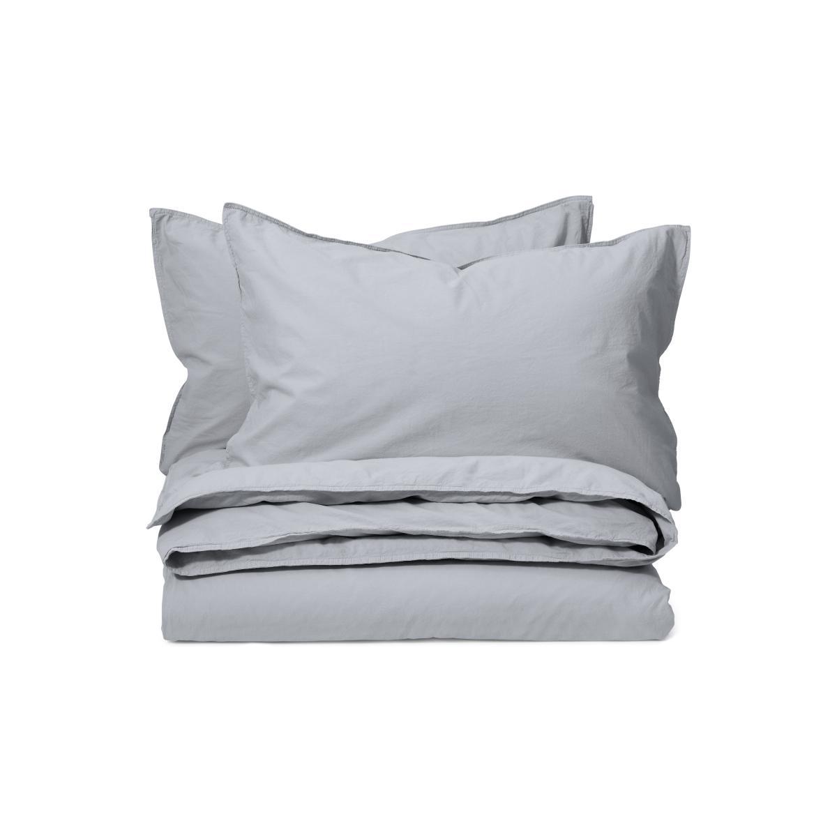 Alexia Stonewashed Cotton Duvet Cover + 2 Pillowcases, King, Light Grey – image 2