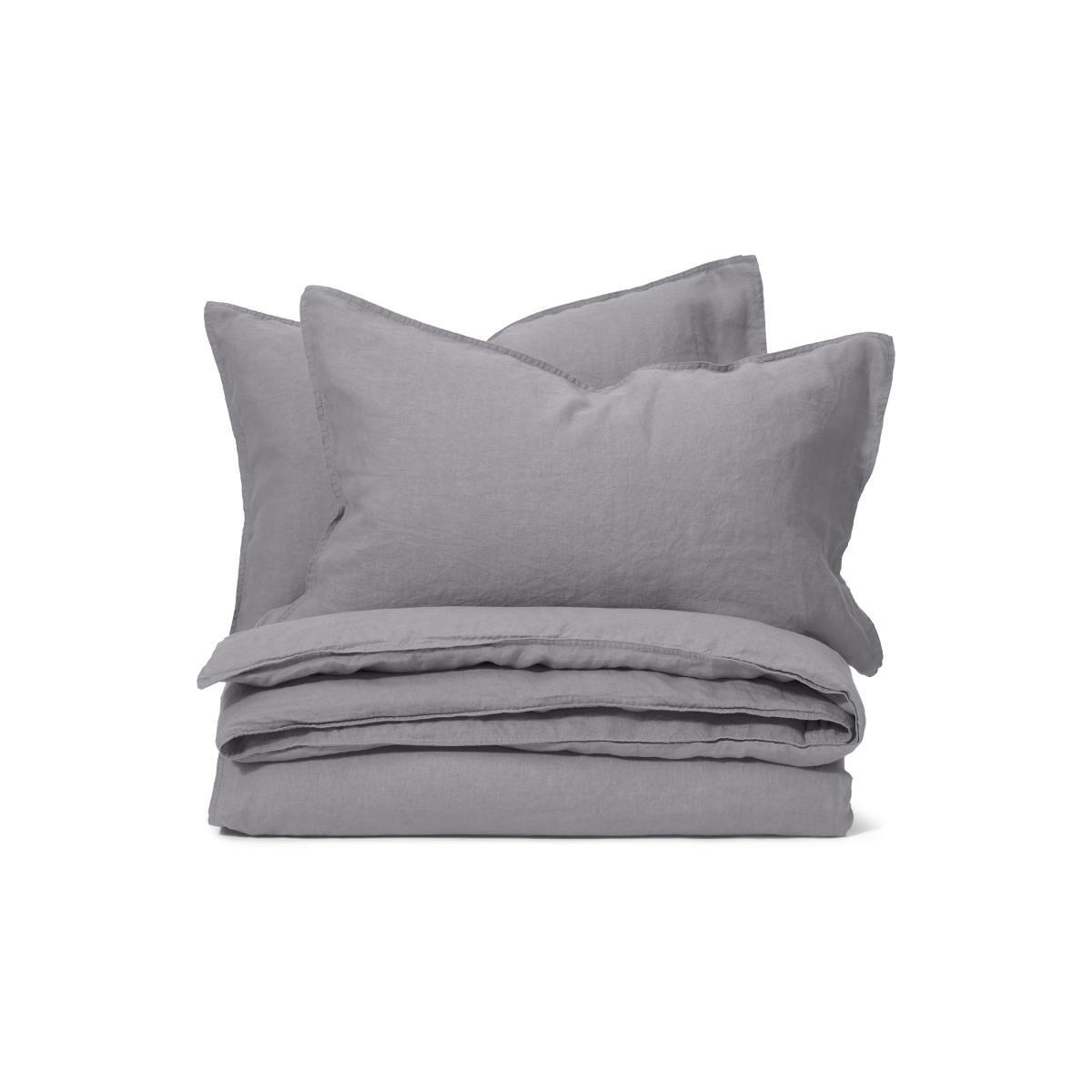 Brisa Linen Duvet Cover + 2 Pillowcases, Double, Steel – image 2