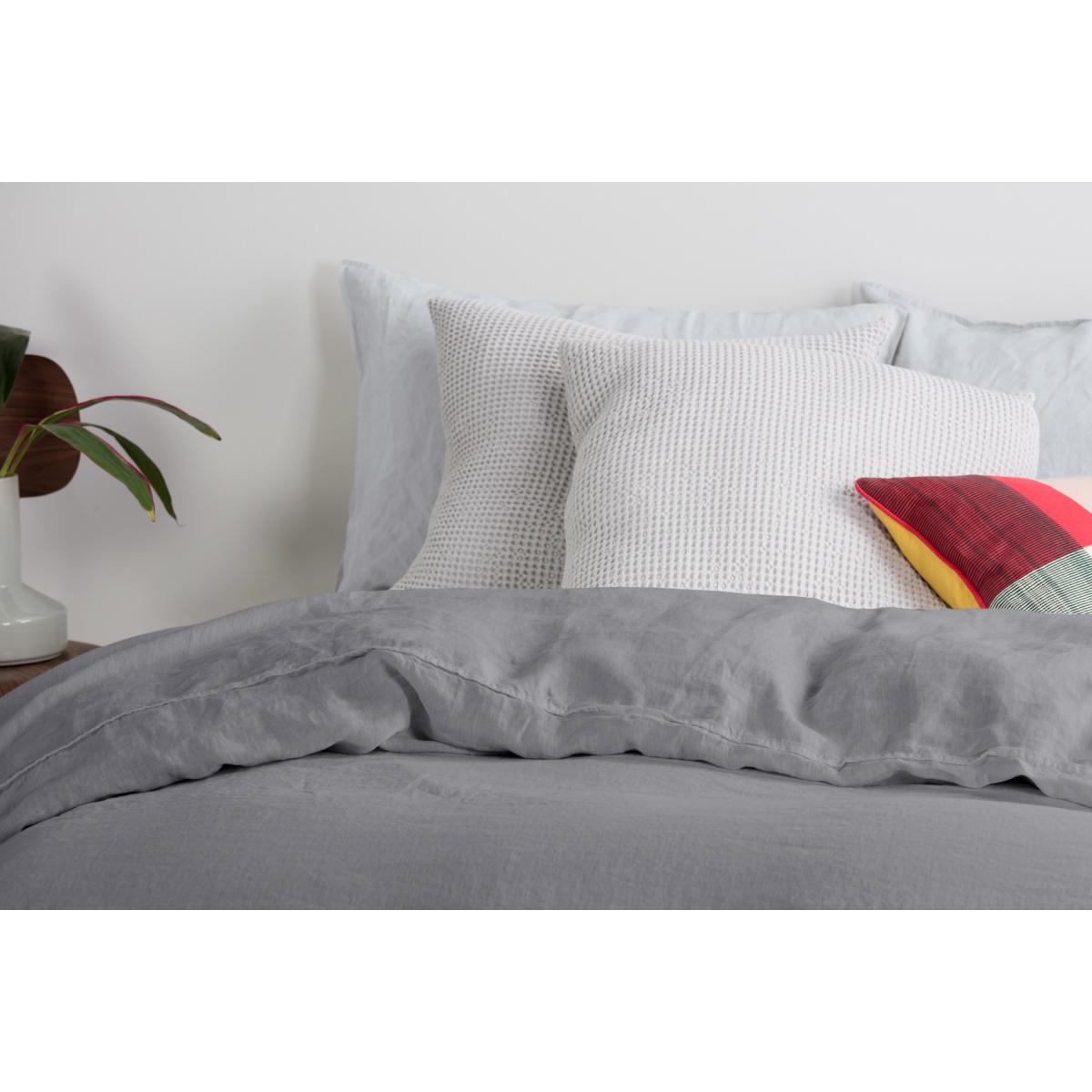 Brisa Linen Duvet Cover + 2 Pillowcases, Double, Steel – image 5