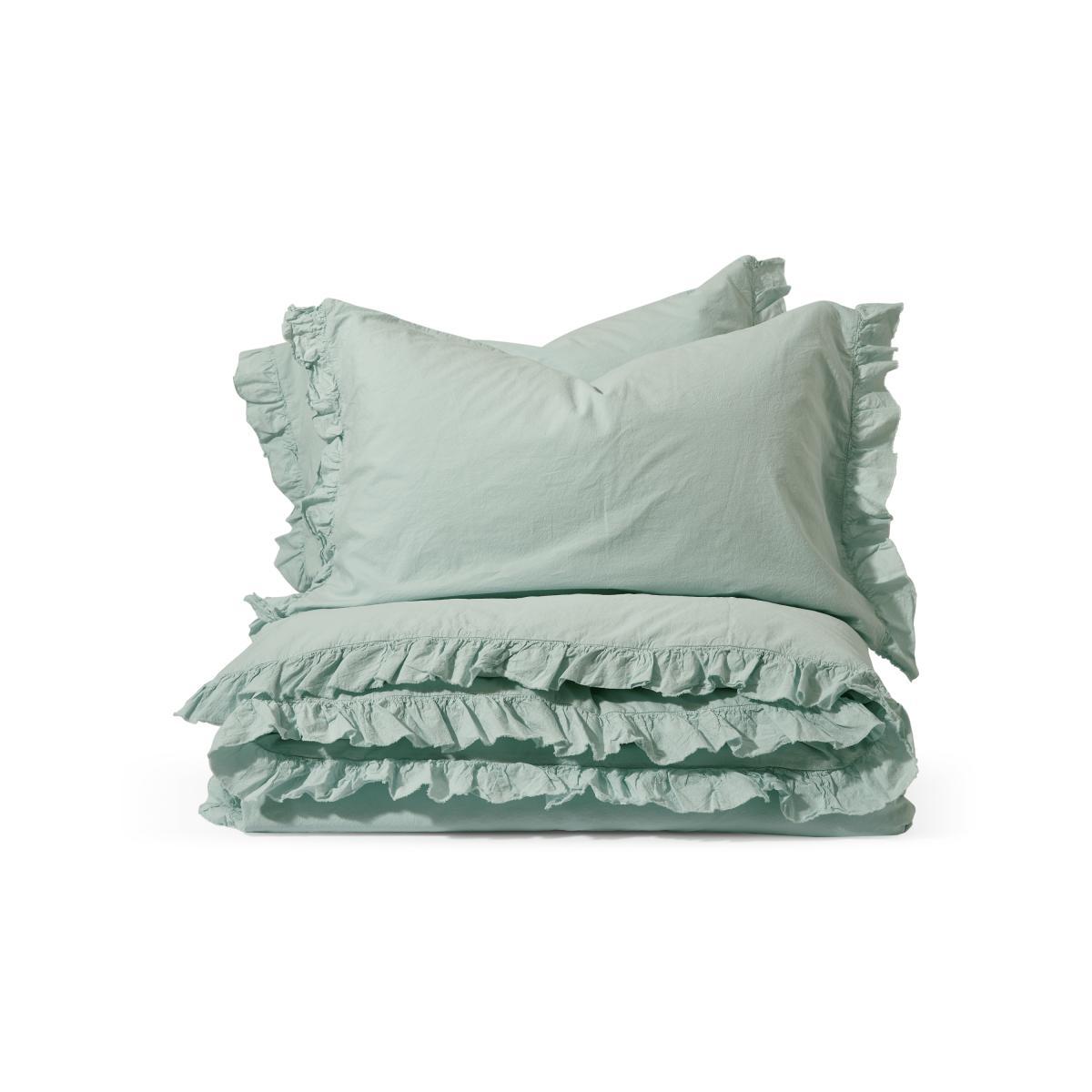 Attara 100% Organic Cotton Duvet Cover + 2 Pillowcases, Double, Arctic Blue – image 2