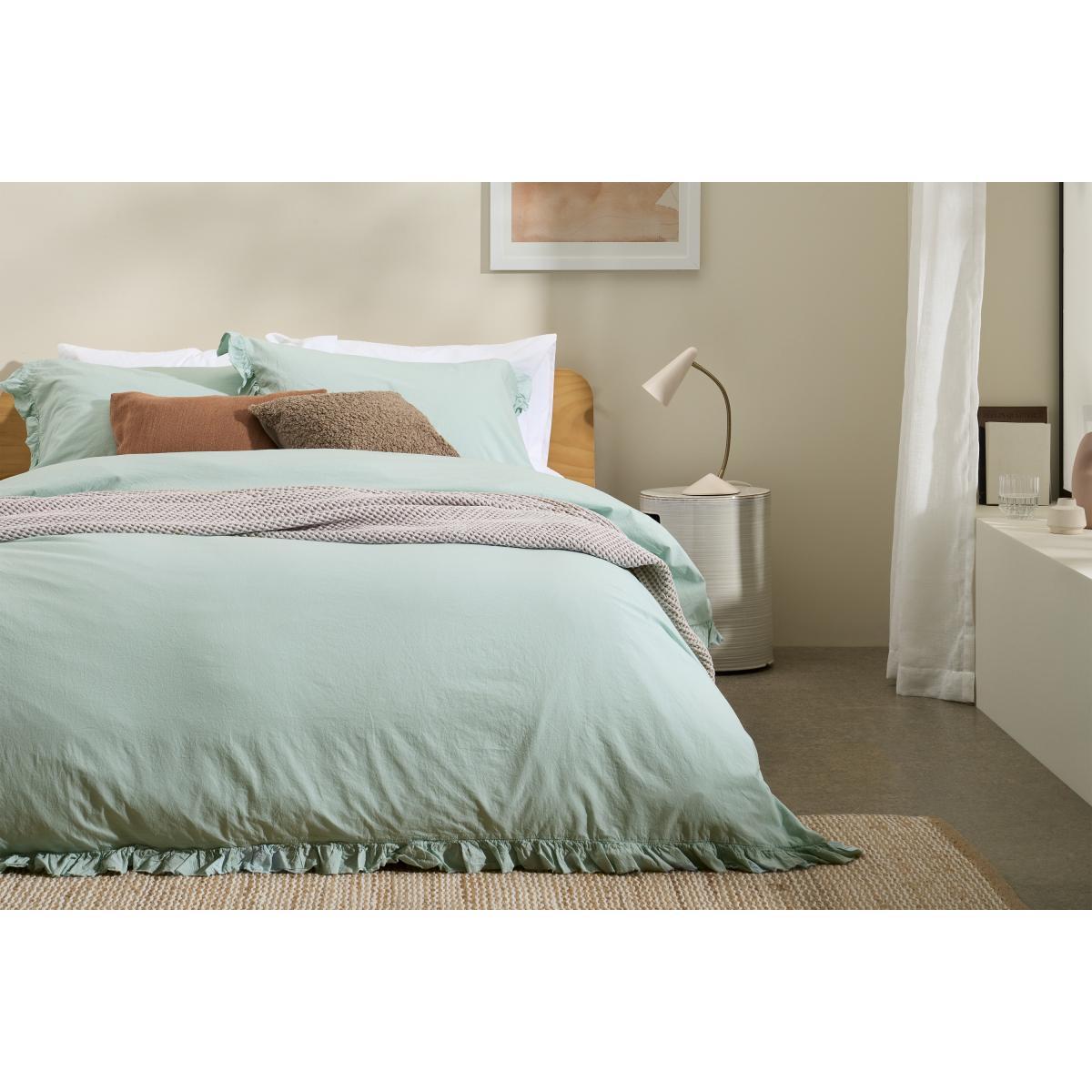 Attara 100% Organic Cotton Duvet Cover + 2 Pillowcases, Double, Arctic Blue – image 3