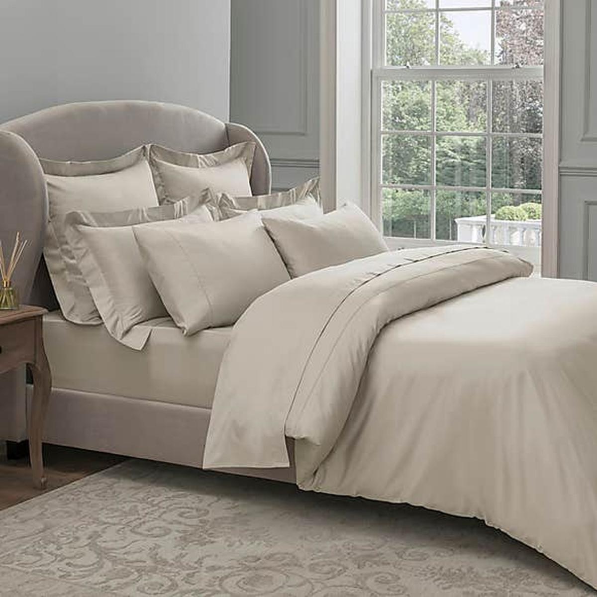 Dorma 300 Thread Count Cotton Sateen Plain Cream Duvet Cover - Cream – image 2
