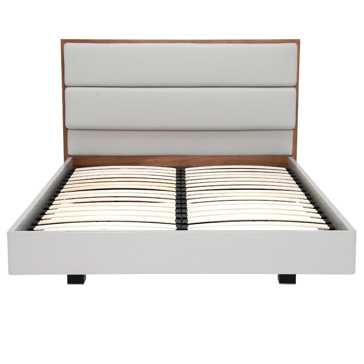 Vivika Bed Frame, Walnut and Grey Gloss – image 3