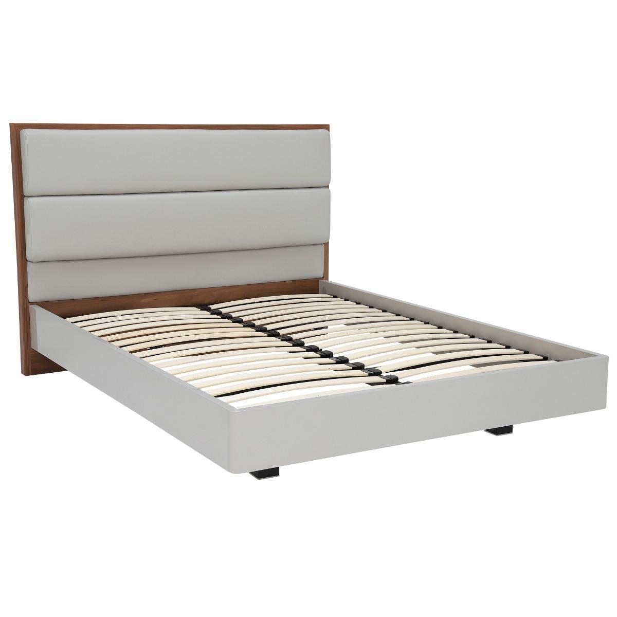 Vivika Bed Frame, Walnut and Grey Gloss – image 6