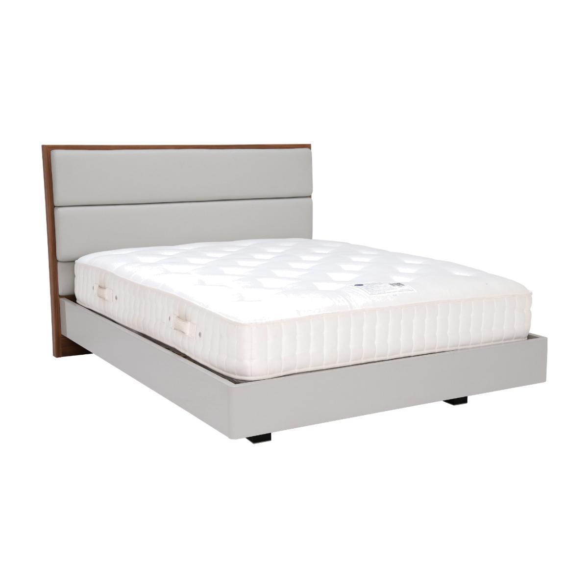 Vivika Bed Frame, Walnut and Grey Gloss – image 1